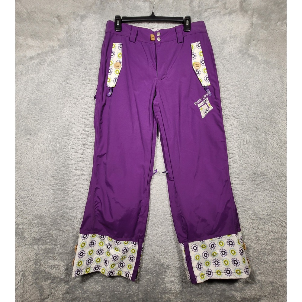 Static Girls Purple‎ Snow Ski Pants Womens Small 31x31 Winter Outdoor Waterproof
